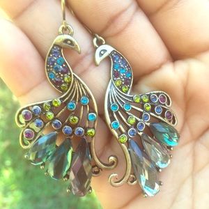 Peacock jeweled earrings