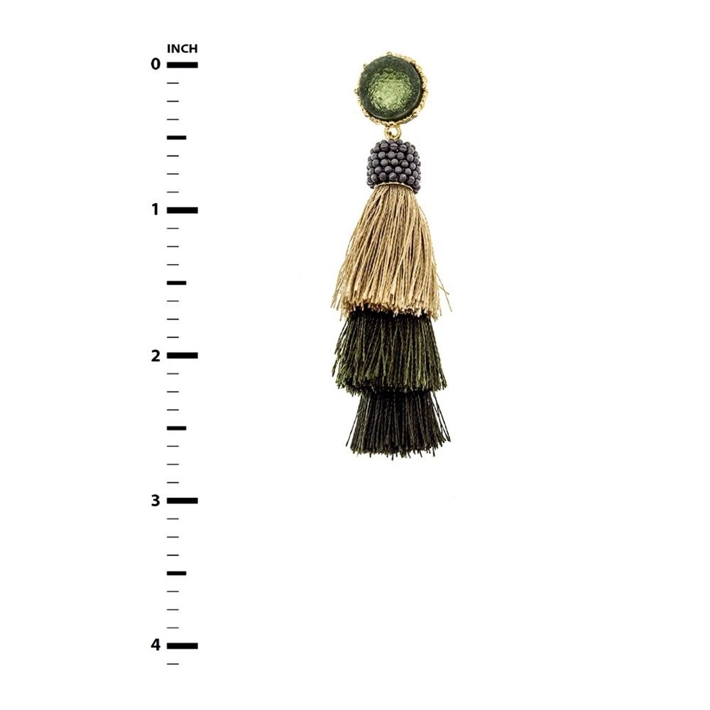 Layered Tassle Earrings - Picture 2 of 3