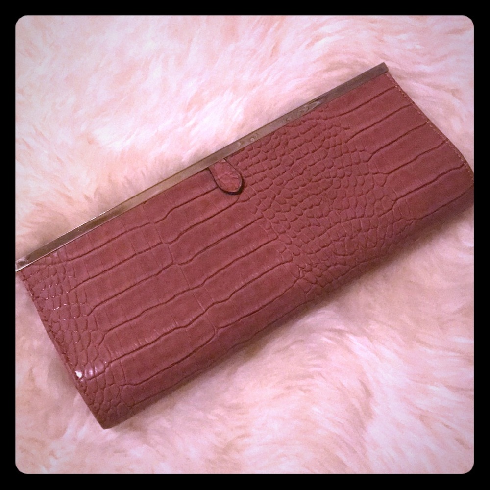 Aldo faux Croc Pink Leather Clutch