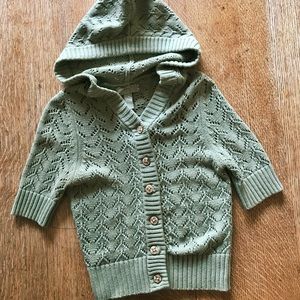 FOSSIL Hooded Cropped Cardigan Sweater Size L