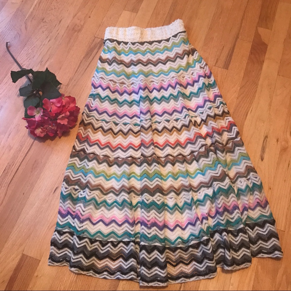 Maxi Multicolor Hipster Skirt