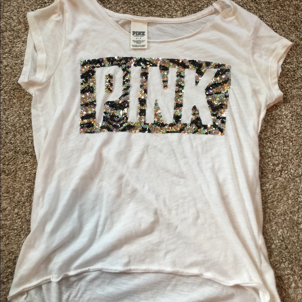 Pink glitter t shirt small