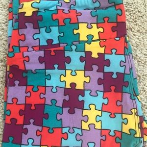 Lularoe OS Puzzle Piece Leggings, NWOT Unicorn