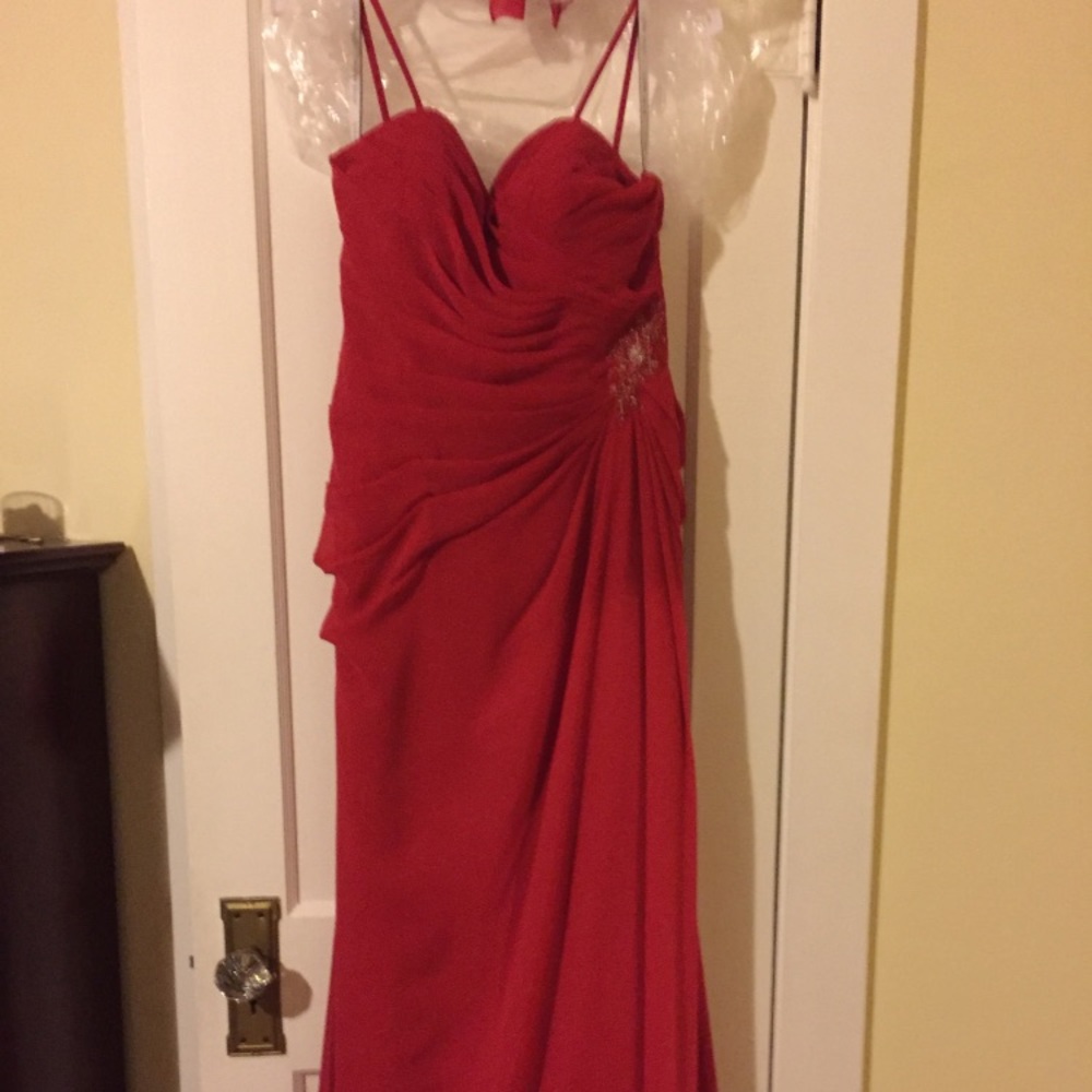 long prom red dress