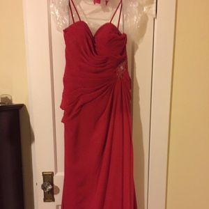 long prom red dress