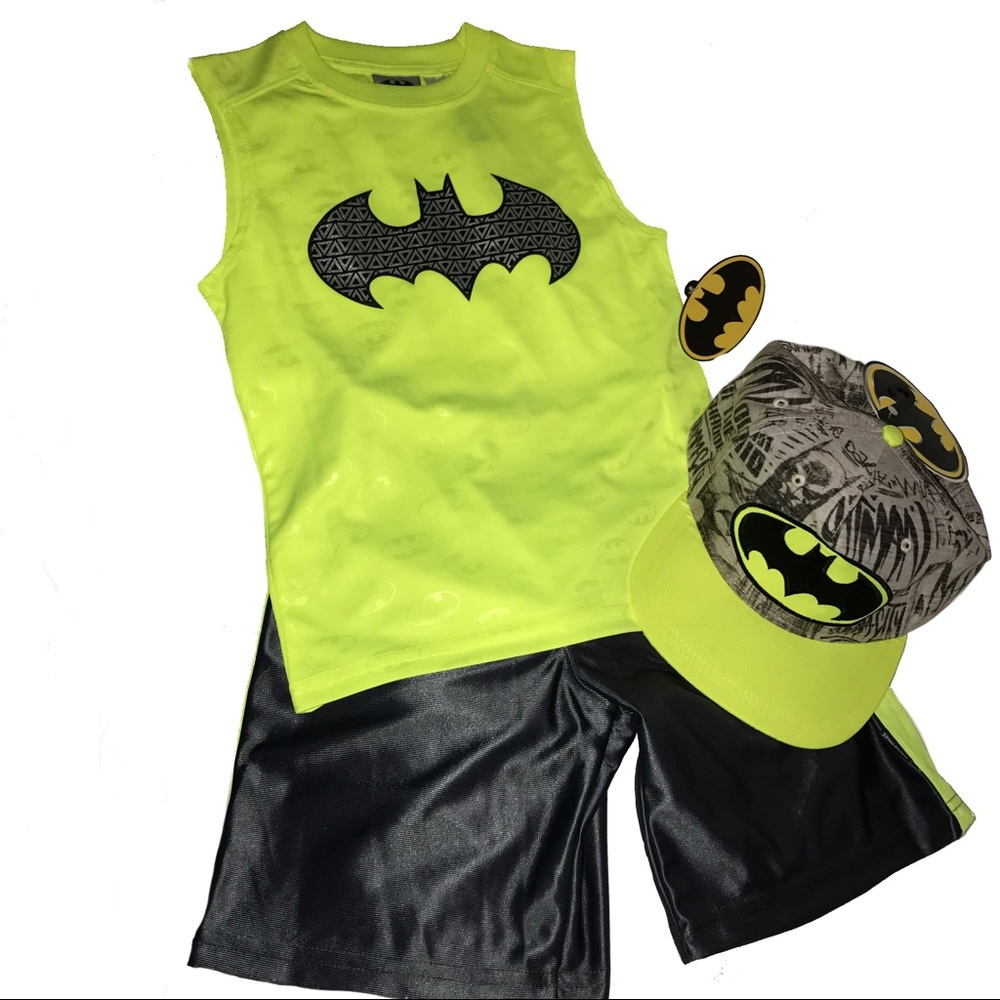 NWT Boys Size XS - 4/5 Neon Batman Sleeveless Tank