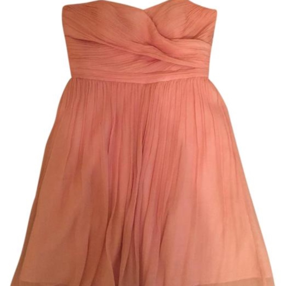 J Crew Pink Silk Chiffon Strapless Cocktail Dress