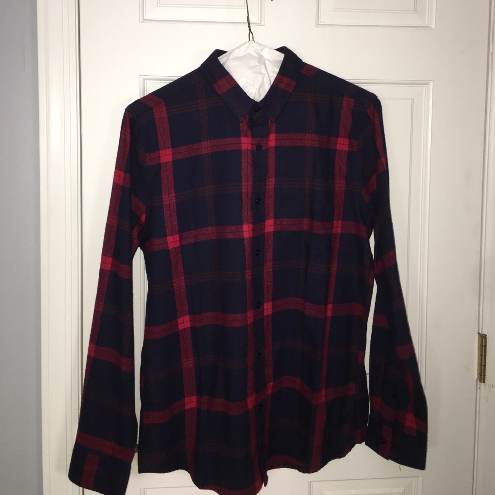 Blue and Red Plaid FOREVER 21 Flannel Shirt