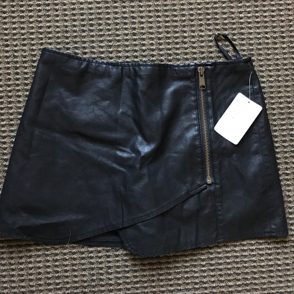 Free People Faux Leather Skort