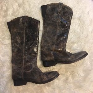 Women's frye distressed boots