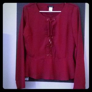 Beautiful red blouse.