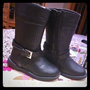 Girls Size 8 Lauren Ashley Black Boots