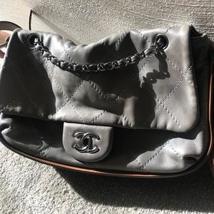 Chanel grey flap bag