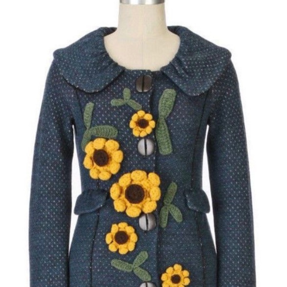 Anthropologie Charlie & robin sunflower sweater
