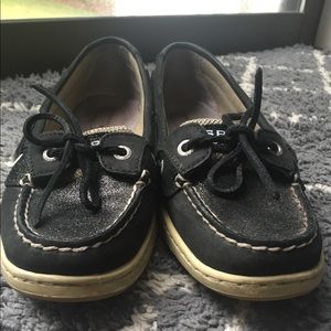 Black Sparkly Sperrys