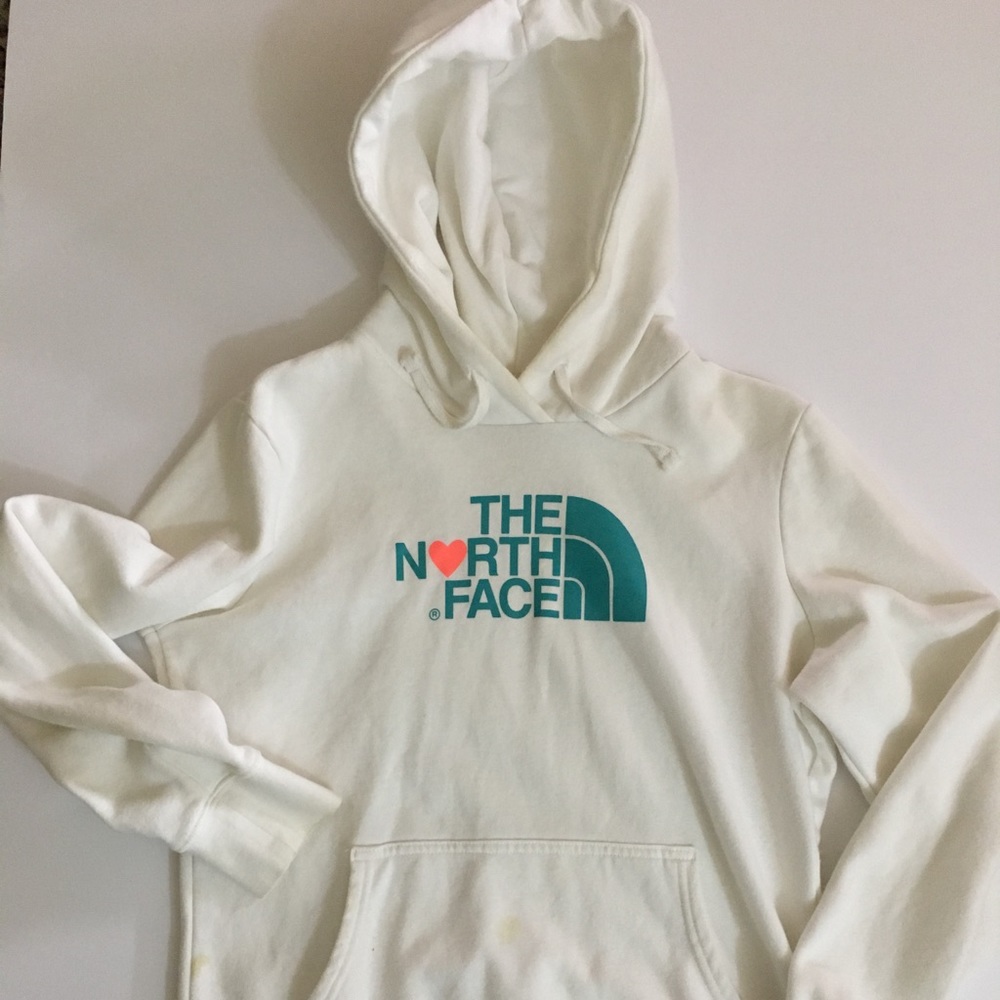North face white half dome hoodie sweatshirt