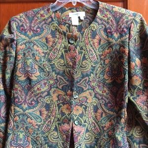 Beautiful rich color ladies jacket w beaded detail