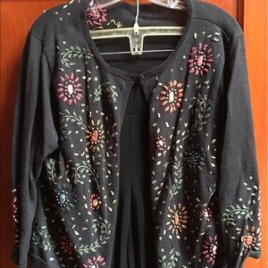 Sweater and gauchos set with bead detail