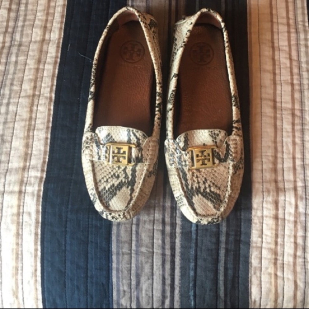 Tory Burch snakeskin loafers