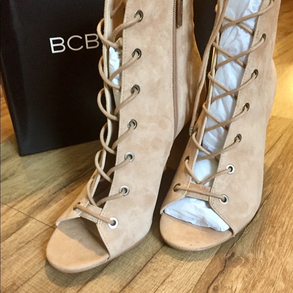 BCBGeneration suede lace up open toe boots