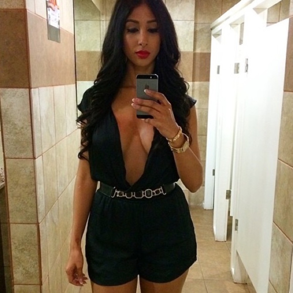 Black Romper Lace Back
