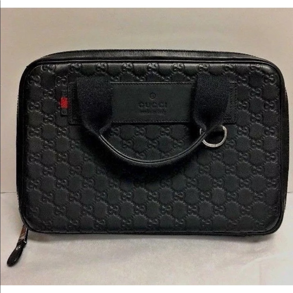 ♦️sold♦️Gucci Black Rubber Guccissima Messenger La