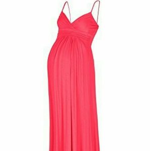 Maternity Coral Maxi Dress