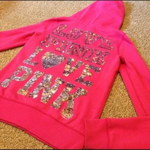 Victoria secret PINK hoodie- pink and silver 💕💕
