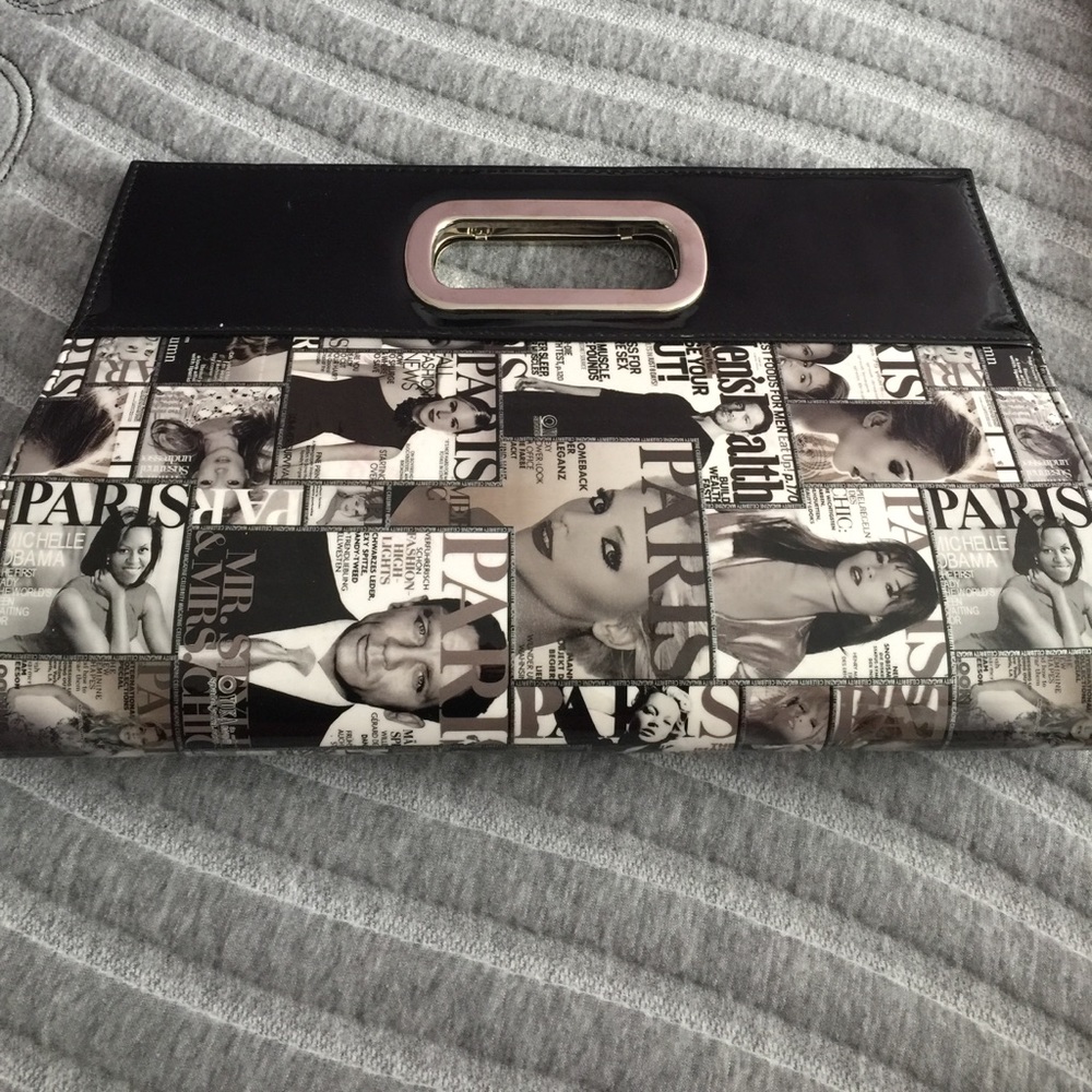 magazine print clutch