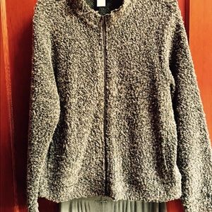 Boucle top and dress pant with elastic waistband