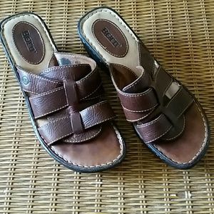Born Leather Wedge Sandals