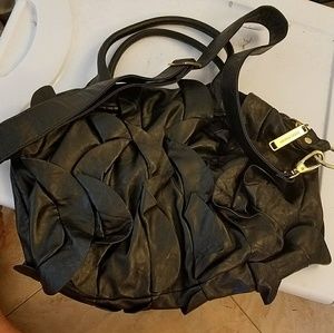 Black ruffle Steve Madden purse