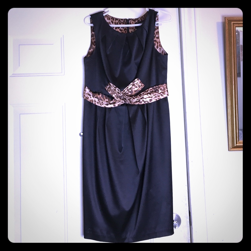 Black Satin and leopard dress.