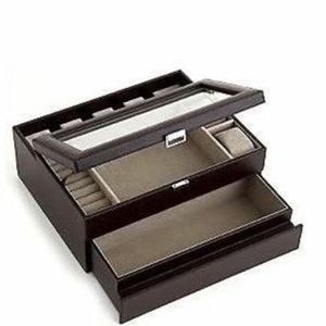 Red Envelope Men's Deluxe Leather Valet