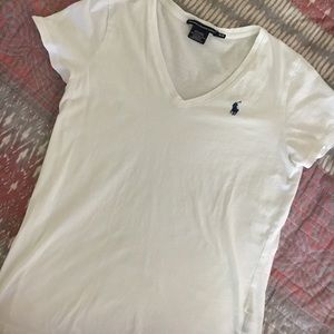 White Polo V Neck