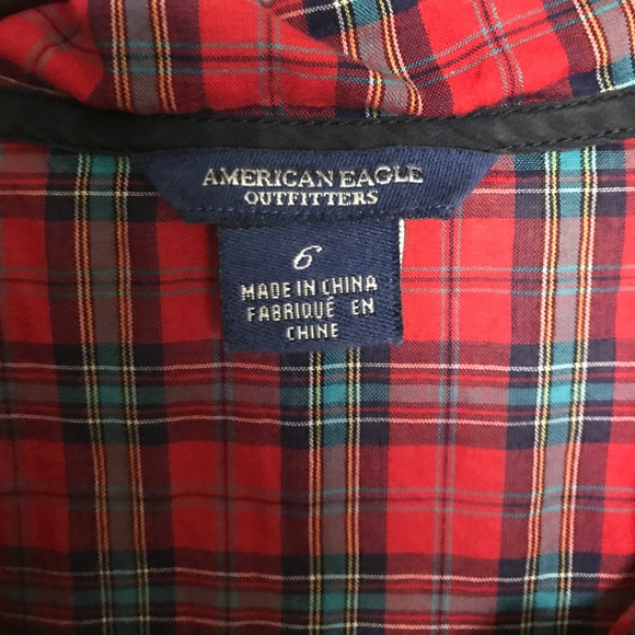 AEO RUFFLE BUTTON DOWN TOP - Picture 2 of 4