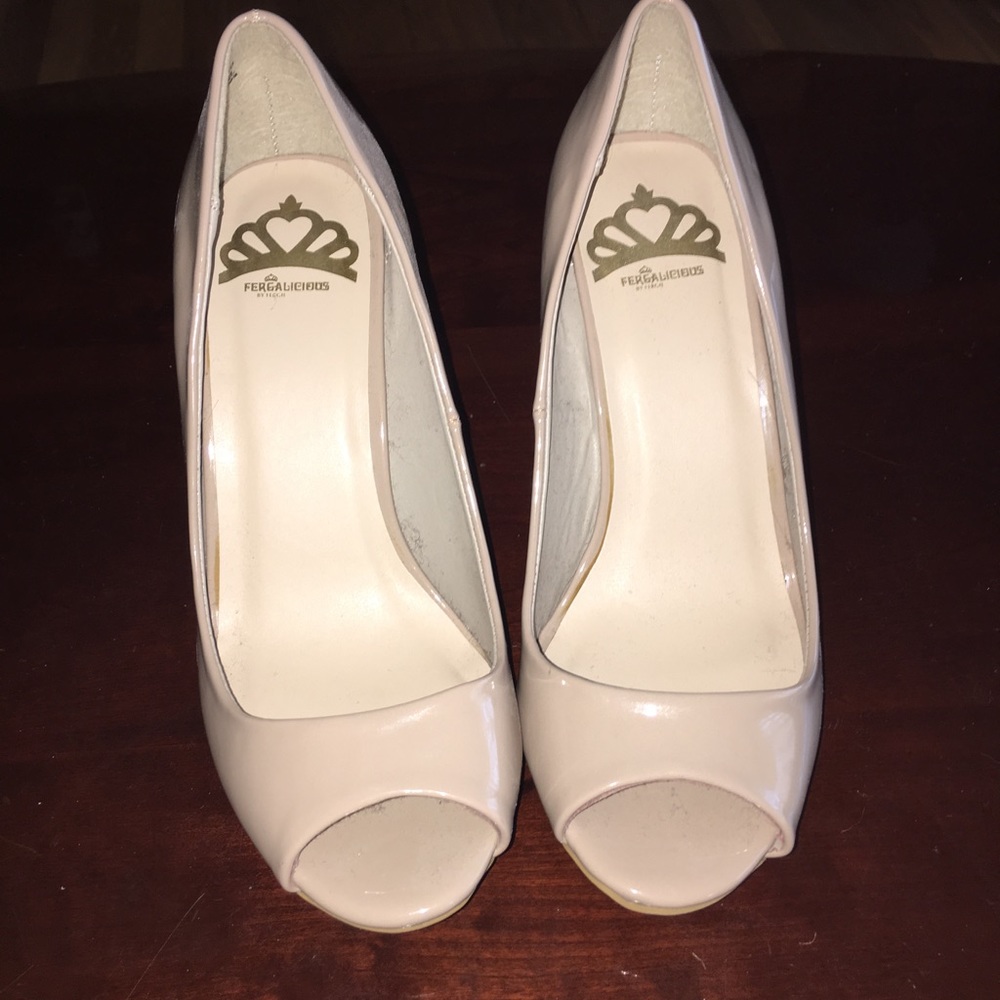 Fergalicious nude open toed heels