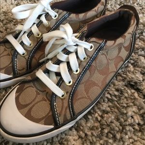 Coach tan brown sneaker shoes