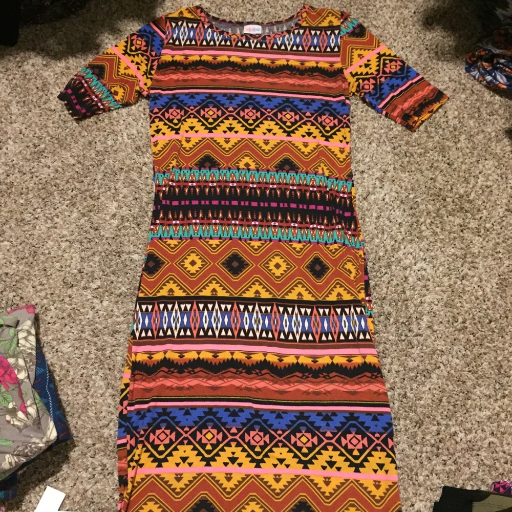 Lularoe Julia, Vintage Tribal Aztec Print