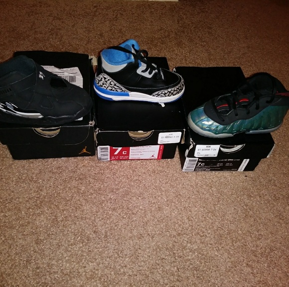 Jordan 4  Jordan retro 3 and nike little posite