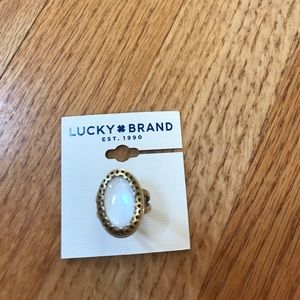 Lucky gold and white ring. Size 7