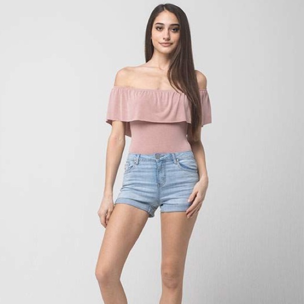 Off Shoulder Bodysuit with Overlay Size: Small - Picture 4 of 4