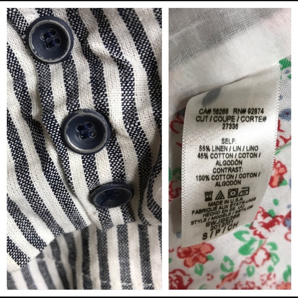 New Splendid Linen Slub Stripe Blazer Blue White S - Picture 6 of 6