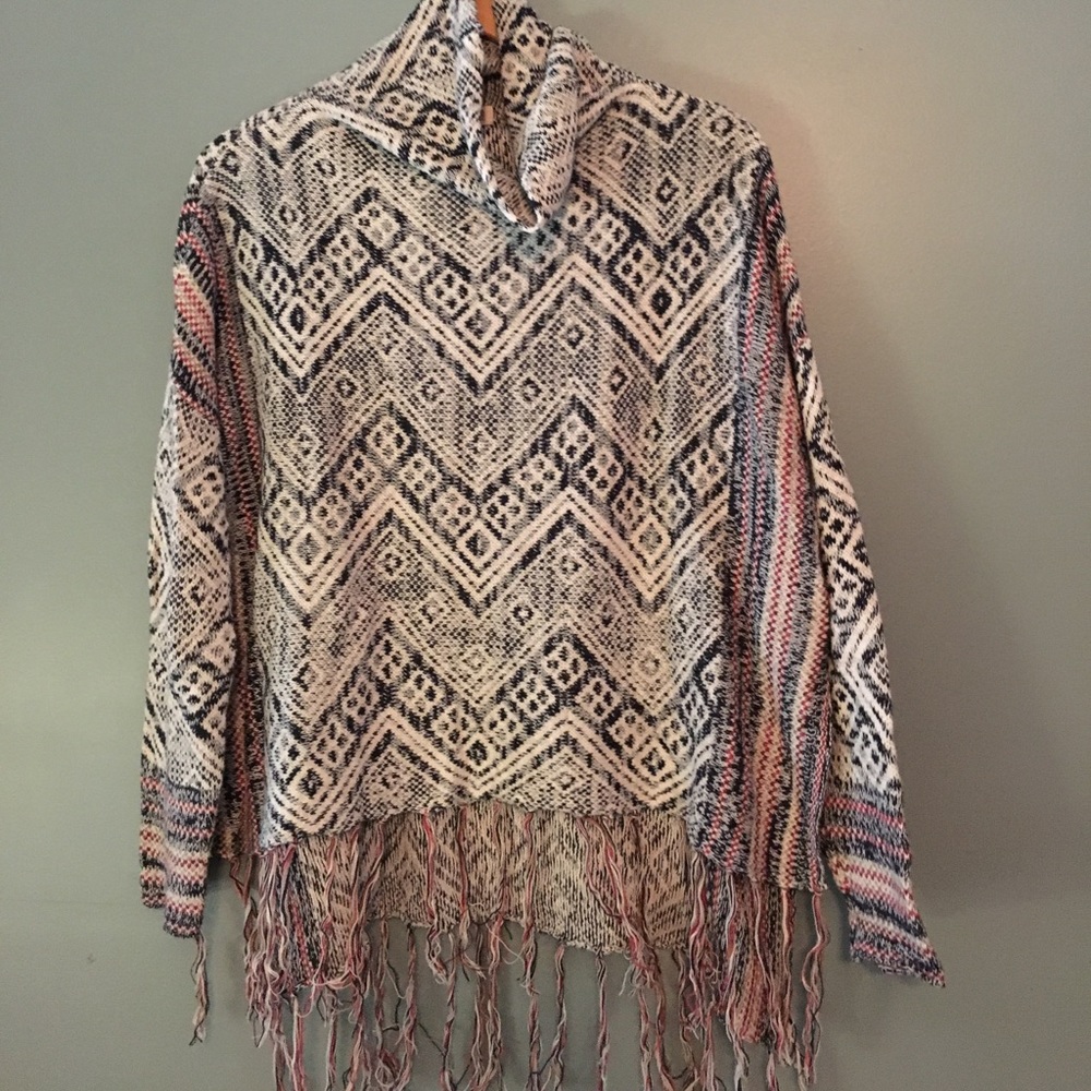 Cowl neck poncho