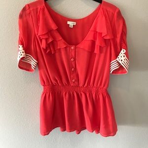 Anthropologie Coral Odille Top
