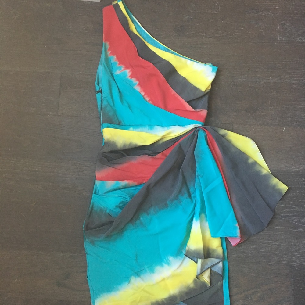Alice and Olivia one shoulder silk dress size 0