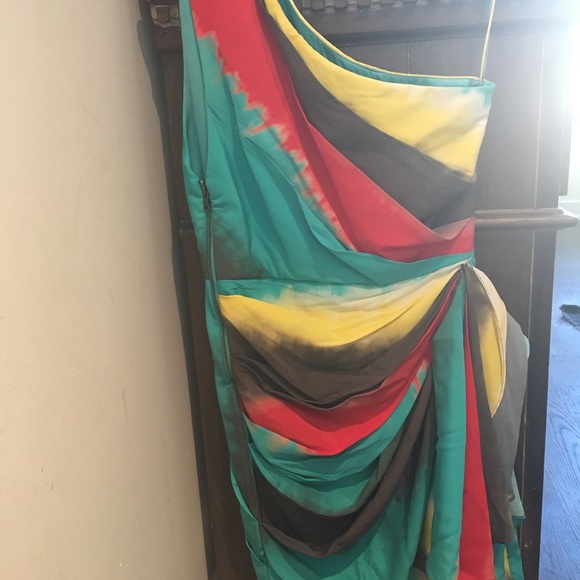 Alice and Olivia one shoulder silk dress size 0 - Picture 5 of 8