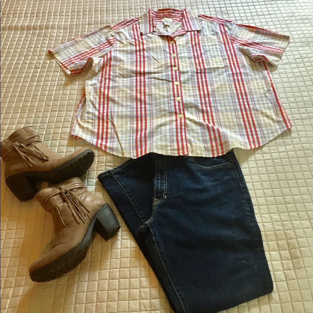 Plaid button down shirt