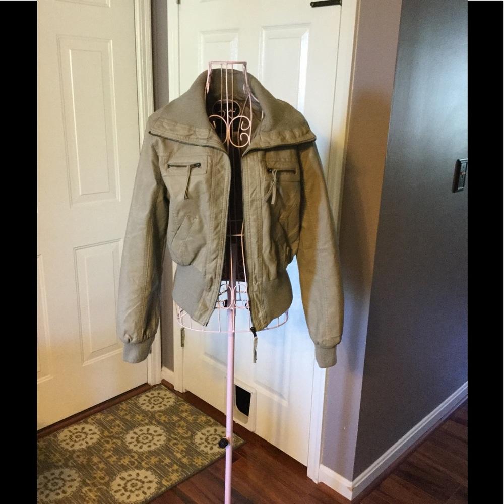 Faux leather coat