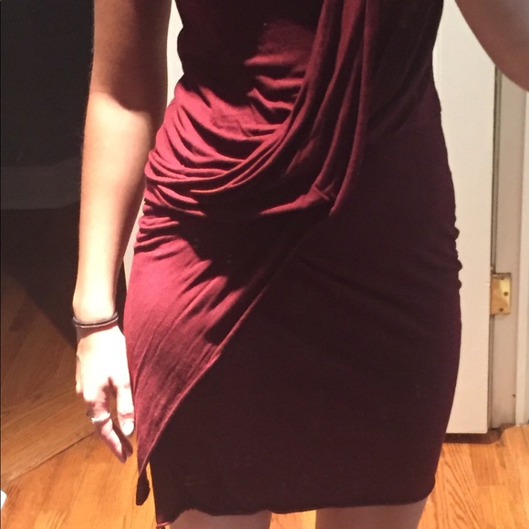 All Saints Amelia Dress Size 2 XS Burgundy - Picture 4 of 8